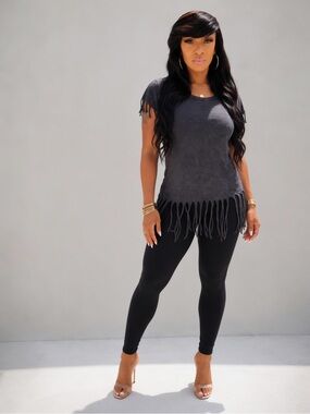 On Fire Black Crew Neck Tee